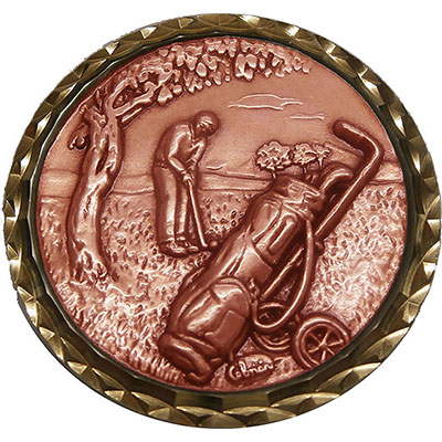 Bronze Golf Putter Medal 60mm