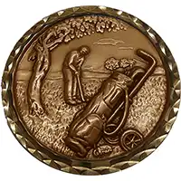Gold Golf Putter Medal 60mm