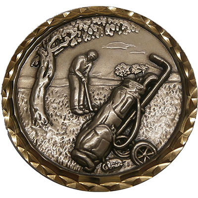 Silver Golf Putter Medal 87mm