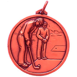 Bronze Mens Golf Scene Medal 56mm