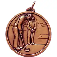 Bronze Mens Golf Scene Medal 56mm
