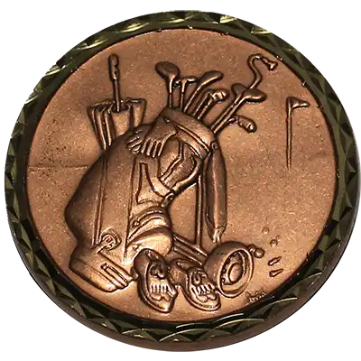Bronze Golf Bag Medal 60mm