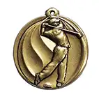 Gold Swirl Golf Medal 56mm