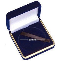 60mm Luxury Blue Velvet Medal Case £4.99