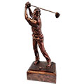 12in Copper Male Golf Swing Figure