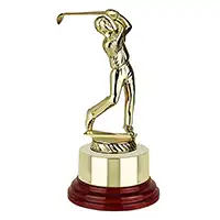Metal Golfer Gold Base 19cm