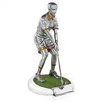 Silver Ladies Golf Figure 19cm