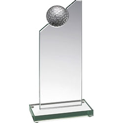 Glass Golfer Trophy 21cm