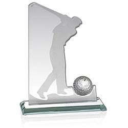Glass Golfer Trophy 22cm