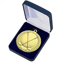 70mm Gold Crossed Clubs Medal in Case