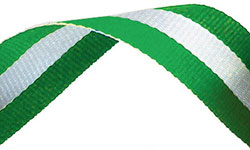 Green, White & Green Medal Ribbon 49p