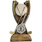 Gold Crossed Clubs Golf Award 15cm Gold Crossed Clubs Golf Award 15cm