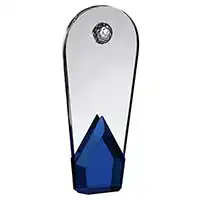 9.5in Clear and Blue Crystal Golf Award