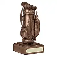Copper Resin Golf Bag Trophy 19cm