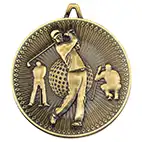 Gold Mens Golf Scene Medals 2.35 inch Gold Mens Golf Scene Medals 2.35 inch