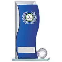 Blue Mirror Glass Golf Award 165mm
