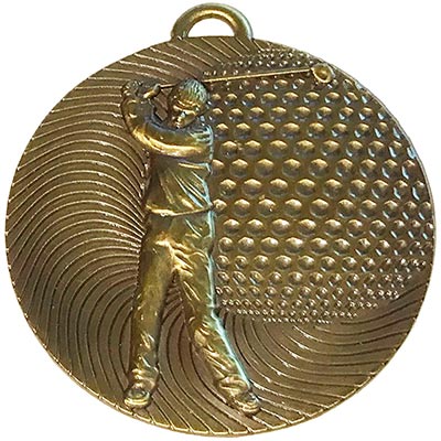 Gold Golf Swing Medal 50mm