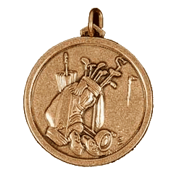 Gold Golf Bag Medal 38mm