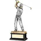 Silver Gold Male Golf Swing Figure 14in Silver Gold Male Golf Swing Figure 14in