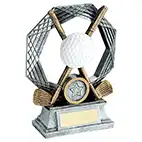 Silver Ring Crossed Clubs Trophy 18cm Silver Ring Crossed Clubs Trophy 18cm