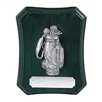 Silver Resin Golf Bag Plaque 12cm